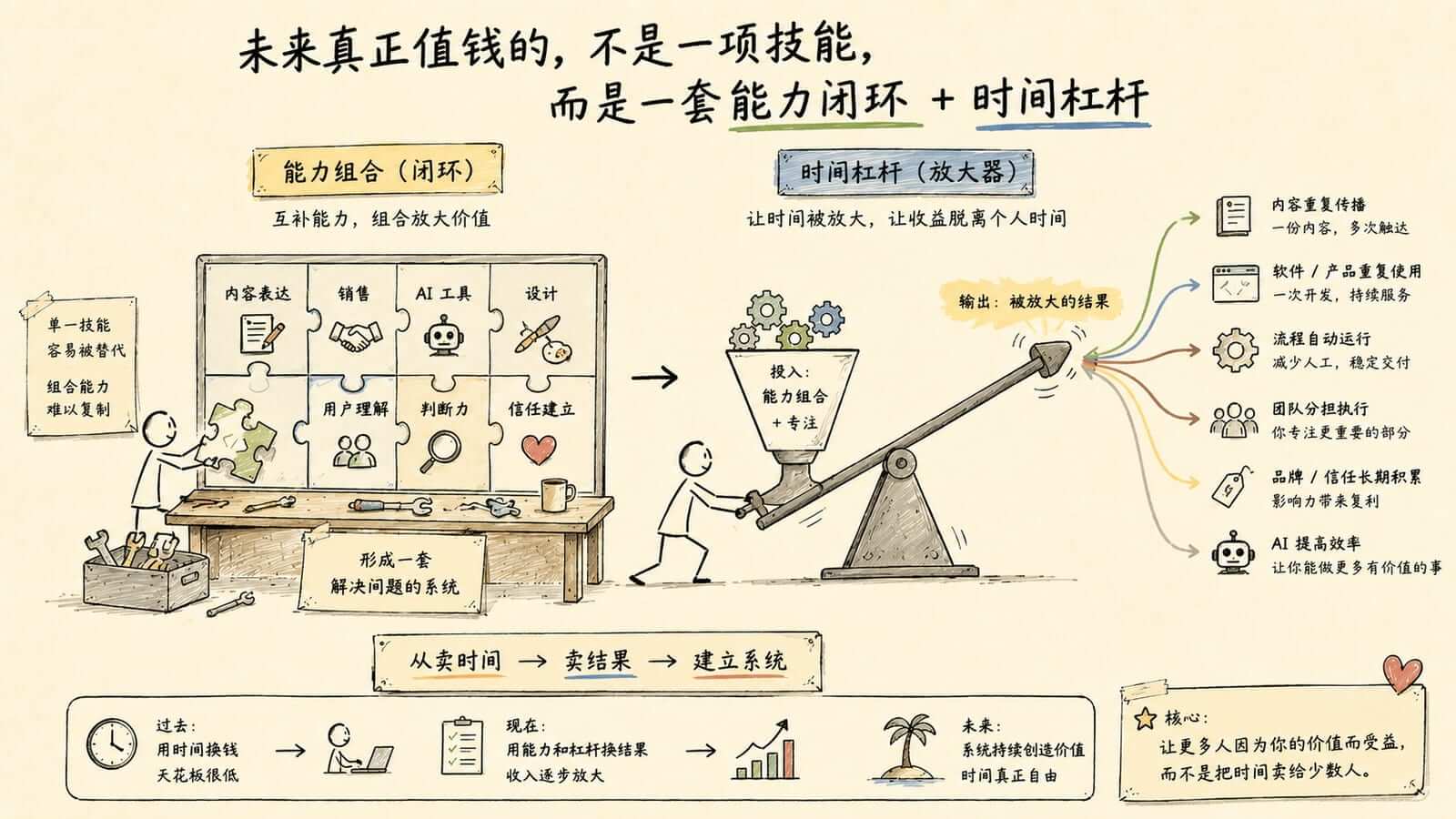 未来真正值钱的，不是一项技能，而是一套能力闭环加时间杠杆