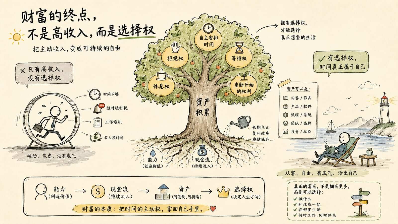 财富的终点，不是高收入，而是选择权